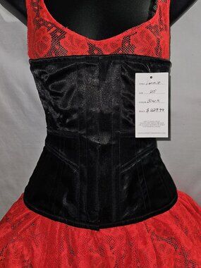 NWT 20"/XS LONNIE BLACK TIGHT LACING WAIST TRAING CORSET BACK SUPPORT goth top